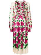 Gucci Rose Garden Print Dress - Neutrals