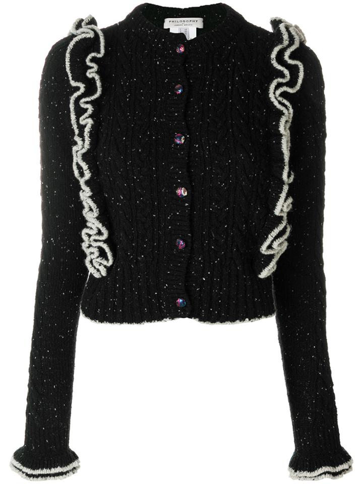 Philosophy Di Lorenzo Serafini Cardigan With Frill - Black