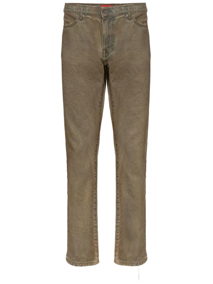 424 Dust Oil Wash Denim Jeans - Brown