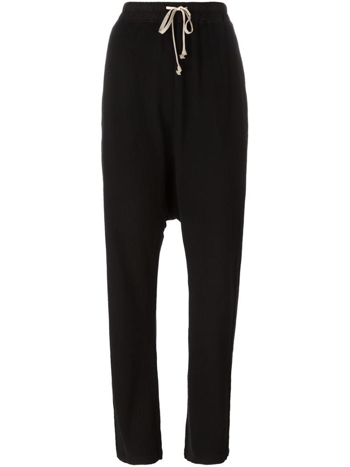 Rick Owens Drkshdw Drop-crotch Trousers, Women's, Size: 38, Black, Cotton