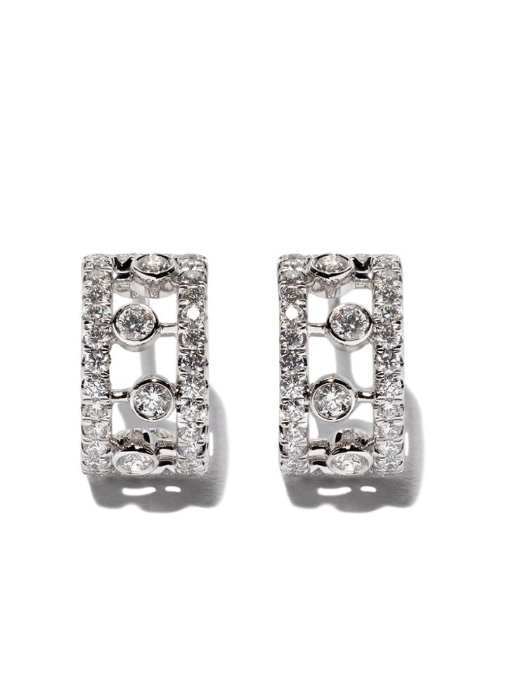 De Beers 18kt White Gold Dewdrop Diamond Earrings