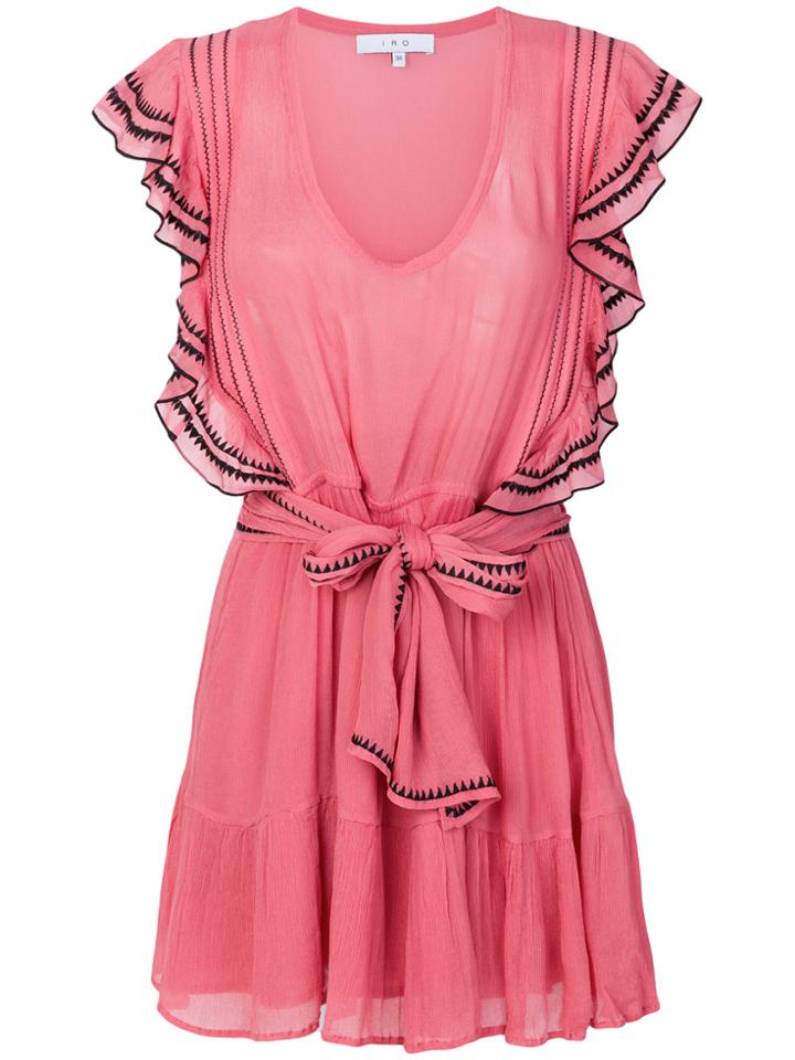 Iro Self-tie Waist Dress - Pink & Purple