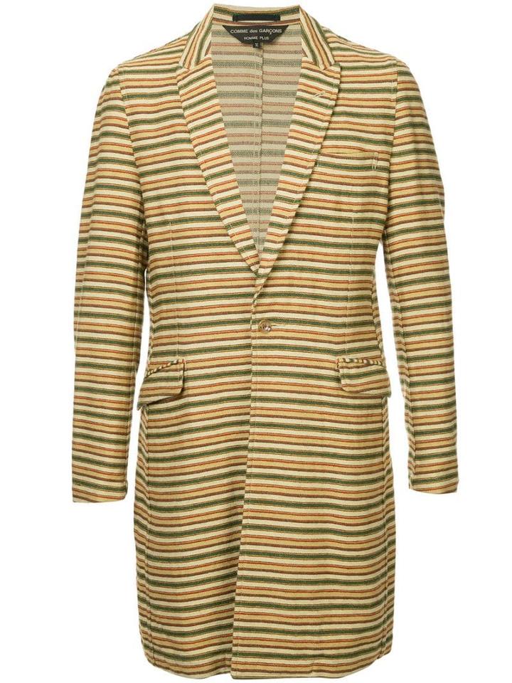 Comme Des Garçons Pre-owned Striped Long Jacket - Multicolour