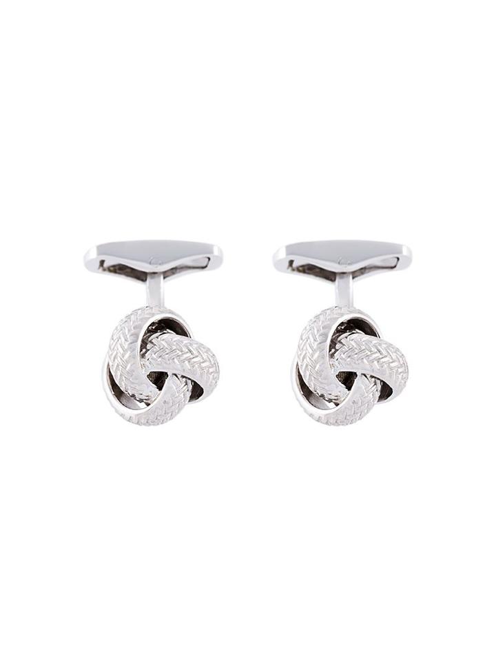 Ermenegildo Zegna Interwoven Cufflinks, Men's, Metallic, Silver