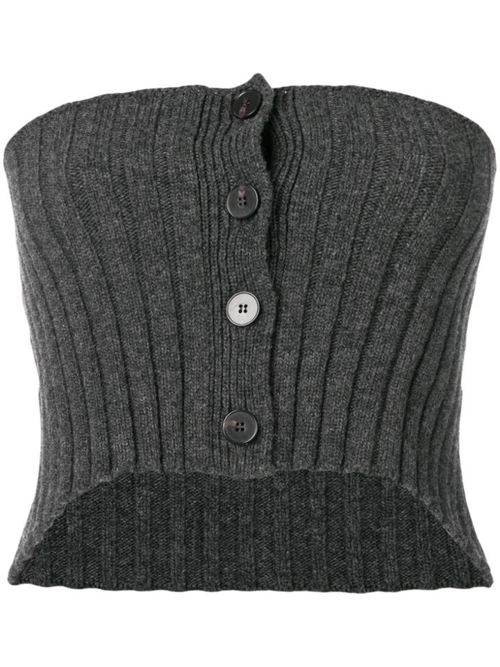 Ports 1961 Strapless Knitted Top - Grey