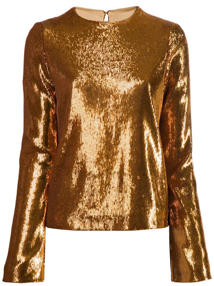 Galvan Sequin Clara Blouse - Gold