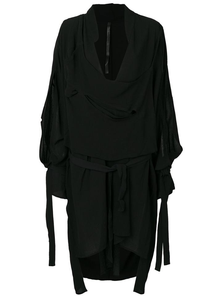Barbara I Gongini Asymmetric Layered Shirt - Black