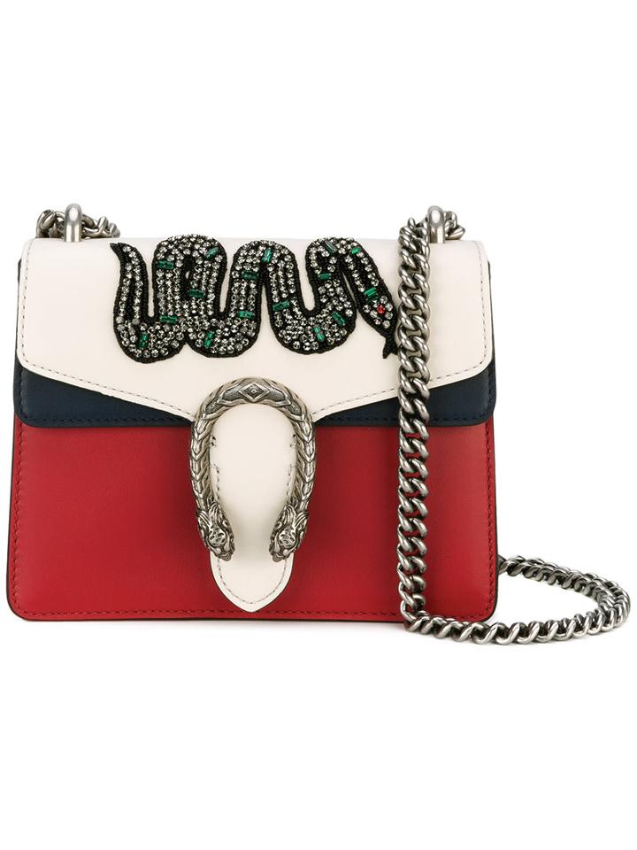 Gucci - Mini Dionysus Embroidered Bag - Women - Cotton/leather/crystal/metal - One Size, Blue, Cotton/leather/crystal/metal