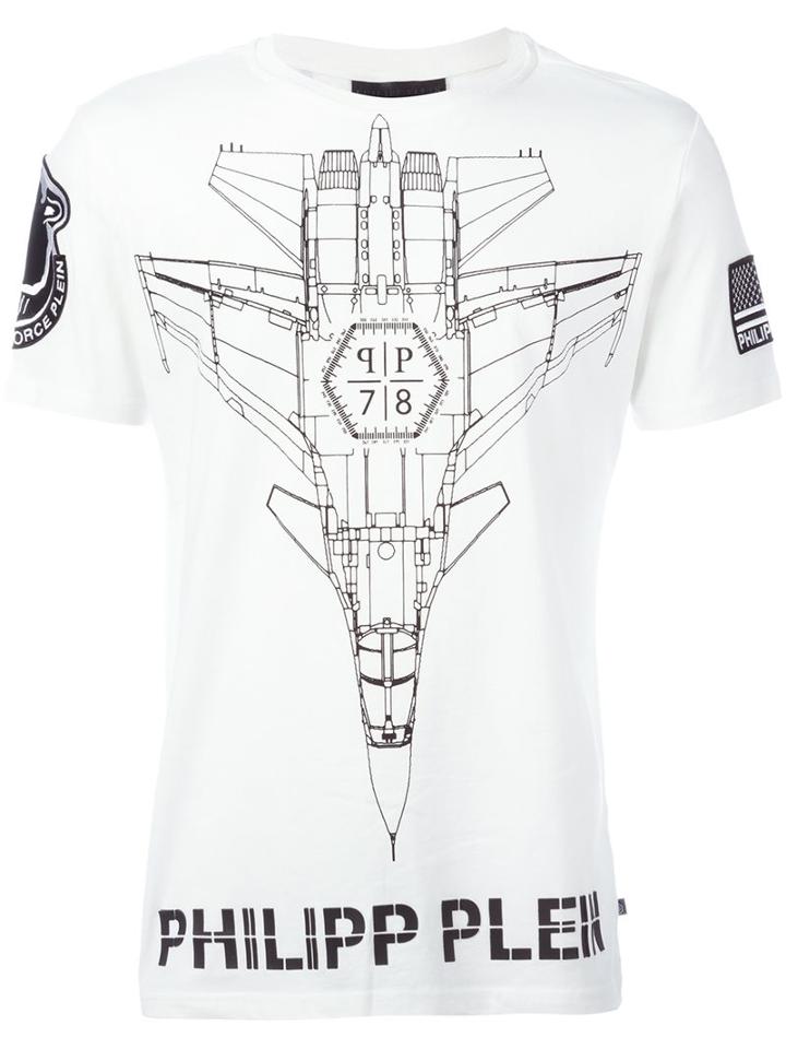 Philipp Plein 'down Jet' T-shirt, Men's, Size: Large, White, Cotton