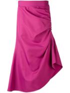 Marni Asymmetric Ruffle Skirt - Pink & Purple
