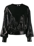 Msgm Sequins Embellishment Knitted Sweater - Black