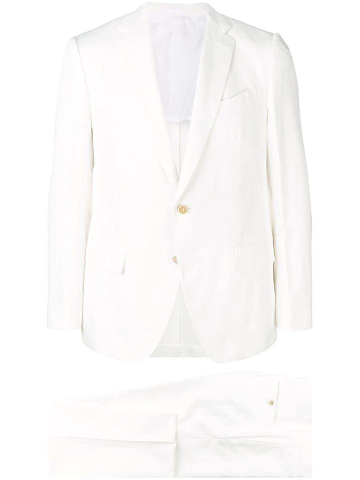 Caruso Single Breasted Suit - White