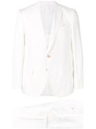 Caruso Single Breasted Suit - White