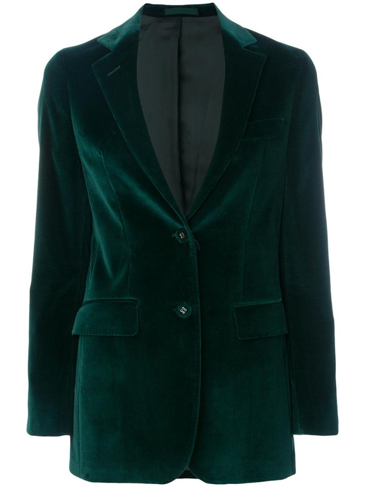 Officine Generale Velvet Blazer - Green