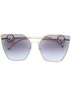 Fendi Eyewear Oversized Cat Eye Sunglasses - Silver