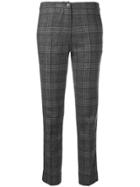 Gentry Portofino Slim Fit Plaid Trousers - Grey