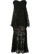 Jonathan Simkhai Strapless Layered Dress, Women's, Size: 4, Black, Silk/polyester/polyimide