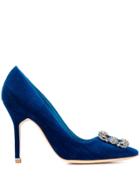 Manolo Blahnik Hangisi Jewel-buckle Pumps - Blue