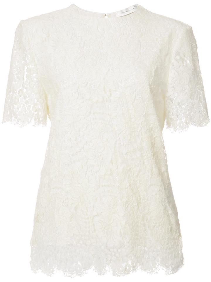 Victoria Beckham Lace Shortsleeved Blouse - White