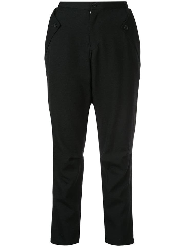 Yohji Yamamoto Slim Tapered Trousers - Black