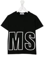 Msgm Kids Logo Patch T-shirt, Boy's, Size: 8 Yrs, Black
