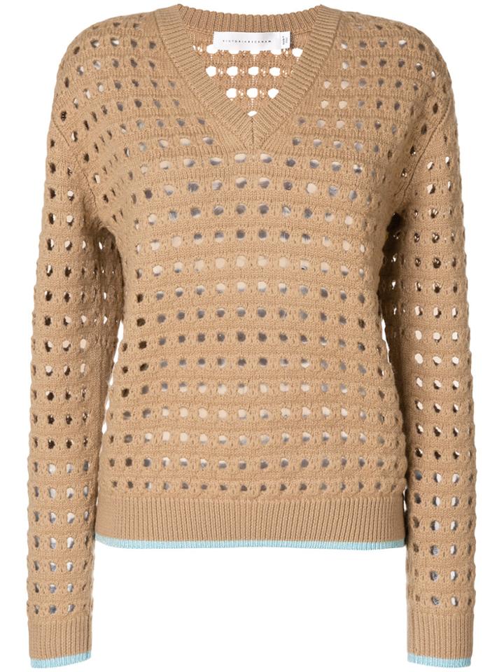 Victoria Beckham Felted Mesh Jumper - Brown