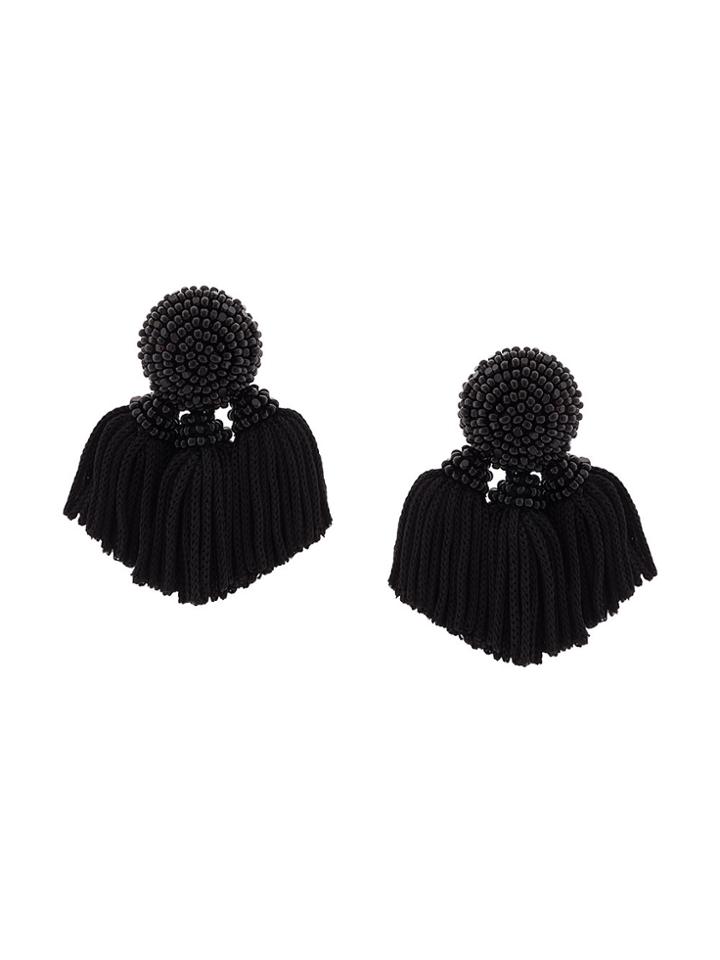 Sachin & Babi Mini Cha Cha Tassel Earrings - Black
