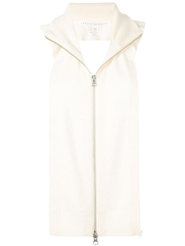 Veronica Beard Cashmere Zip-up Gilet - White