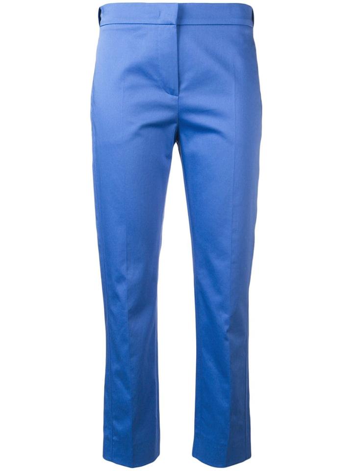 Max Mara Cropped Straight Leg Trousers - Blue