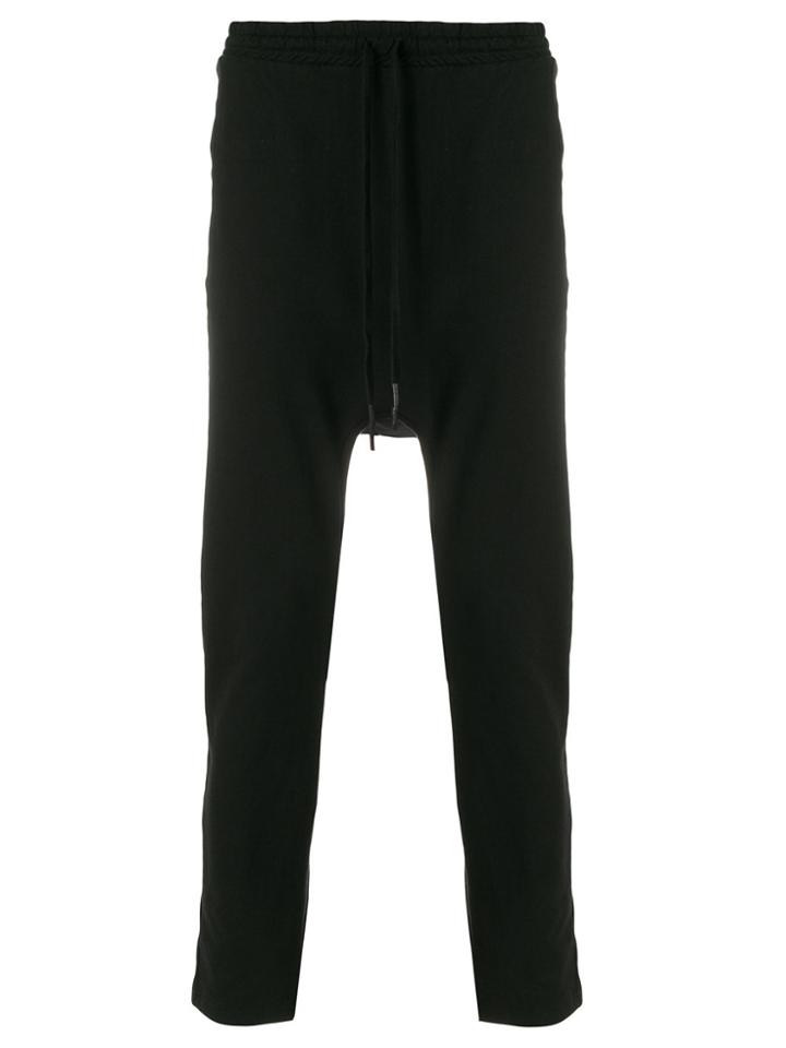 11 By Boris Bidjan Saberi Printed Back Drop-crotch Trousers - Black