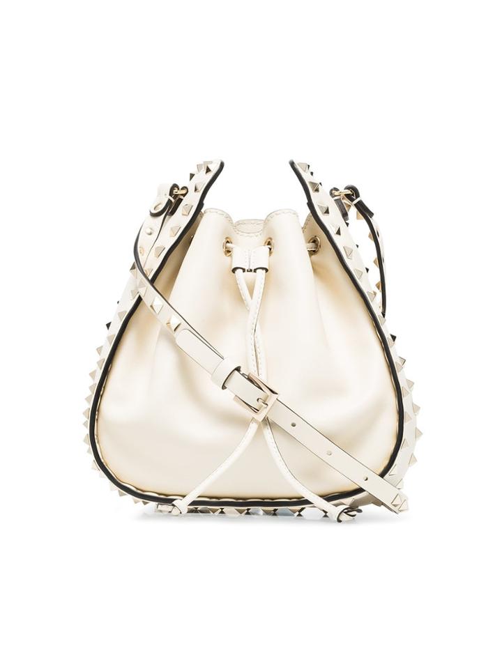 Valentino Nude Rockstud Small Leather Bucket Bag - Nude & Neutrals