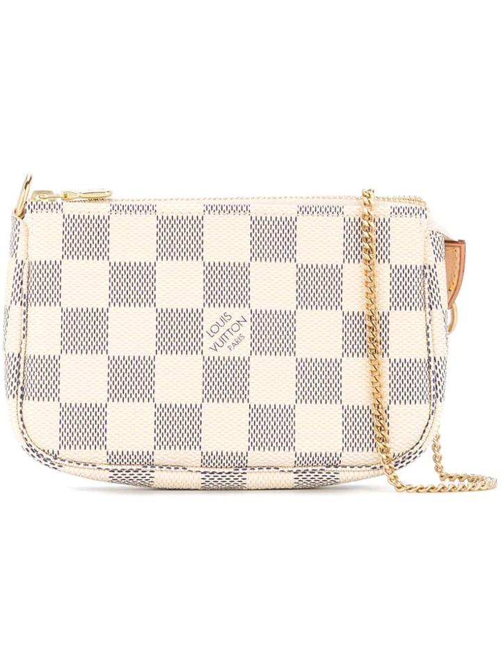 Louis Vuitton Vintage Damier Azur Mini Pochette Bag - White