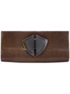 Giorgio Armani Pre-owned Emebellished Envelope Clutch - Brown