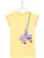 Little Marc Jacobs Rollerblade Print T-shirt Dress, Girl's, Size: 8 Yrs, Yellow/orange