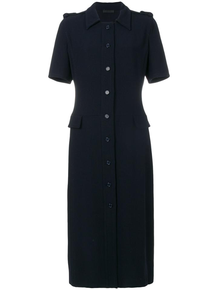 Prada Vintage Button-down Midi Dress - Blue