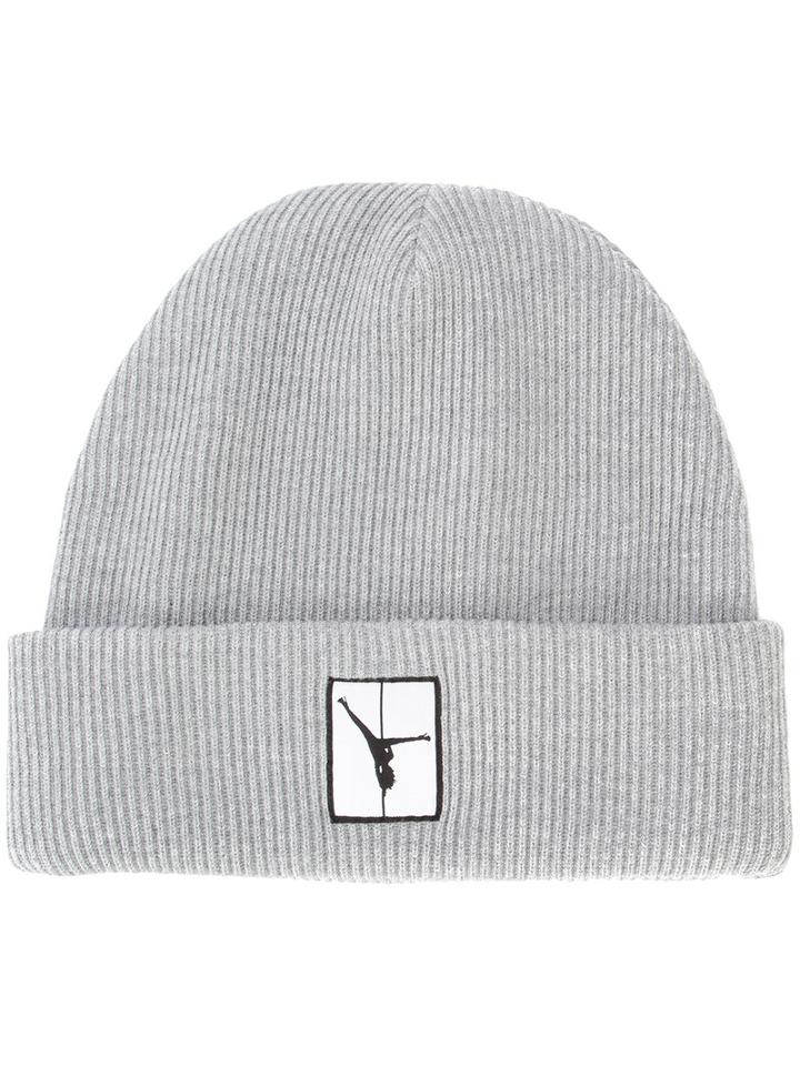 Alexander Wang - Flipped Girl Patch Beanie - Men - Cotton - One Size, Grey, Cotton