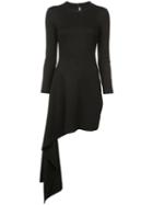 Rosetta Getty Asymmetric Drape Dress - Black
