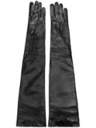 Ann Demeulemeester Elbow Length Gloves, Women's, Size: 7, Black, Cashmere/leather
