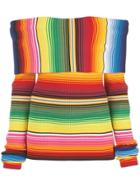 Carolina Herrera Off-the-shoulder Striped Knitted Top - Multicolour