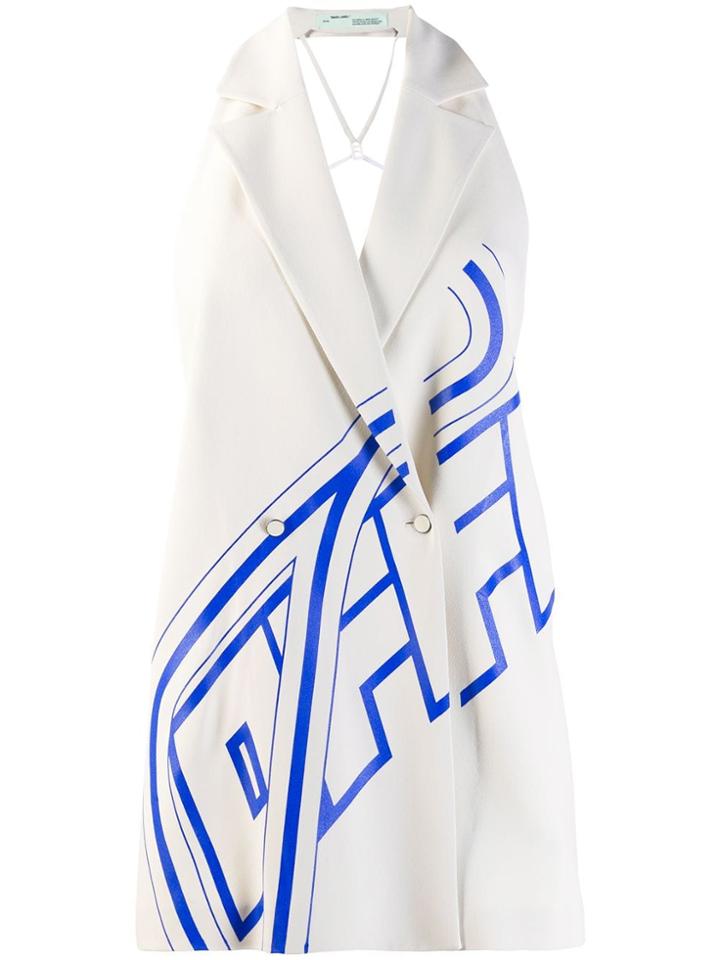 Off-white Sleeveless Logo Blazer