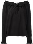 Stella Mccartney Ruffled Neck Fastening Blouse, Women's, Size: 42, Black, Silk