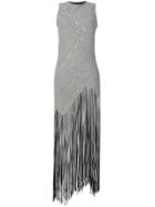 Proenza Schouler Asymmetric Woven Fringe Gown - White