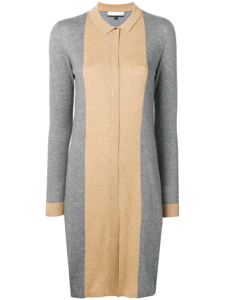 Cashmere In Love Natya Two-tone Sweater Dress - Grey