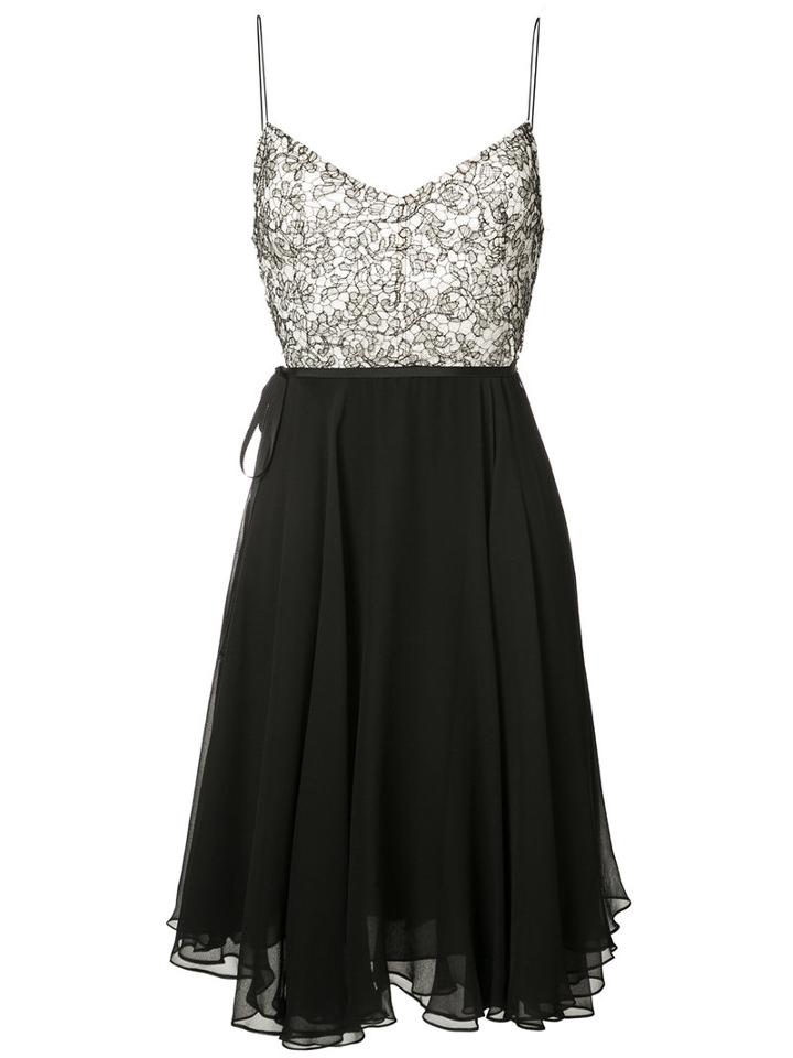 Monique Lhuillier - Lace Bodice Dress - Women - Silk - 10, Black, Silk
