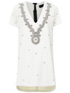 Andrea Bogosian Strass Embellished T-shirt Dress - White