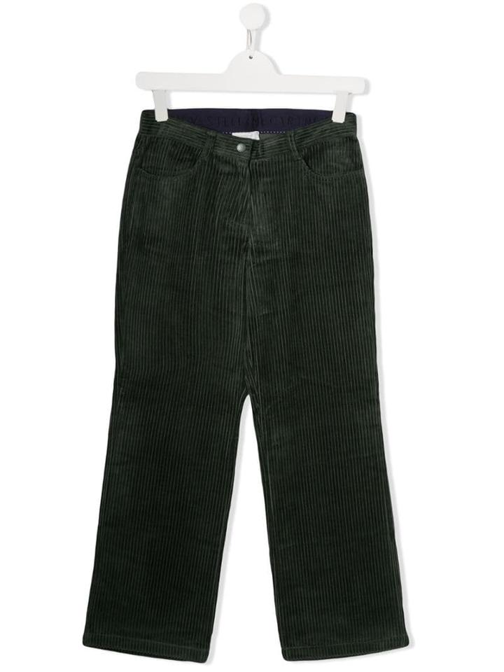 Stella Mccartney Kids Teen Corduroy Combo Cord Trousers - Green