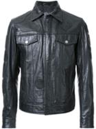 Diesel Multi Patch Leather Jacket, Men's, Size: Medium, Black, Calf Leather