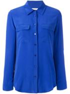 Equipment Buttoned Blouse, Women's, Size: Medium, Blue, Silk