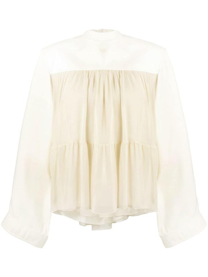 Chloé Tiered Ruffled Blouse - Yellow & Orange