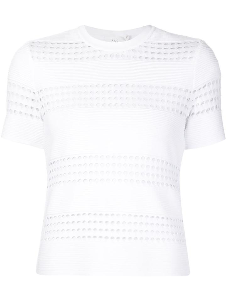 A.l.c. Perforated Knit Top, Women's, Size: Xs, White, Viscose/polyester